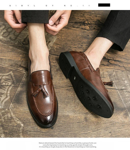 Classic Men Casual Loafers Driving Shoes Moccasin 2025 Fashion Male Comfortable Summer Leather Shoes Men Lazy Tassel Dress Shoes