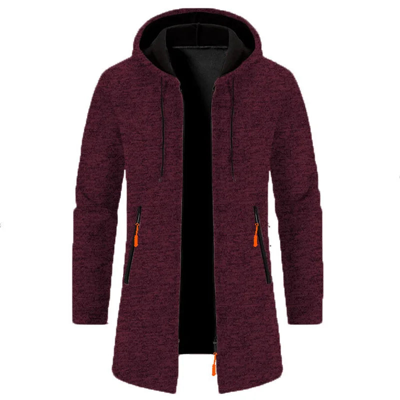 Men's Hoodies SpringAutumn CasualSolid Hooded Zip-Up Sweatshirts LongSleeve Knit Hoodie Men Sweatshirt Streetwear Hoody Cardigan