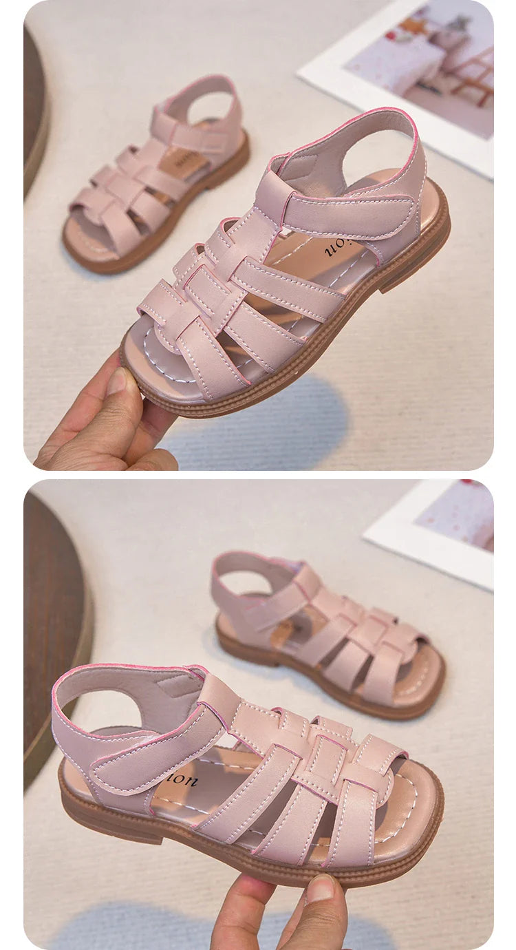 Kids Summer Sandals for Boys Girls Unisex Fashion Open Toes All Match Size 21-30 Children Beach Shoes Anti-skid Breathable Soft