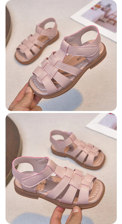 Kids Summer Sandals for Boys Girls Unisex Fashion Open Toes All Match Size 21-30 Children Beach Shoes Anti-skid Breathable Soft