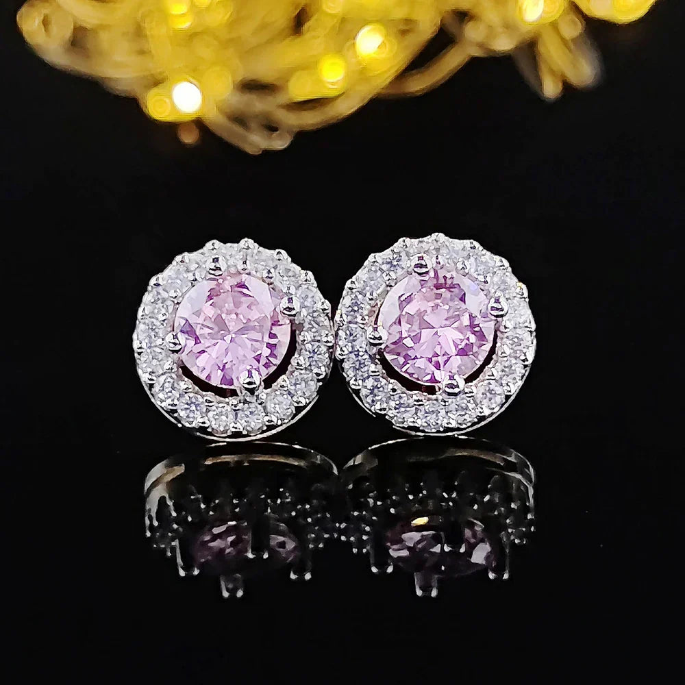 Silver Color Korean Zircon Circle Stud Earrings Brincos for Women Boucle D'oreille Femme Bijoux Gift Jewelry E232