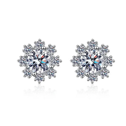 2ct Moissanite Earring s925 Sterling Sliver Plated 18k White Gold Wedding Engagement Jewelry Screw Earrings For Woman