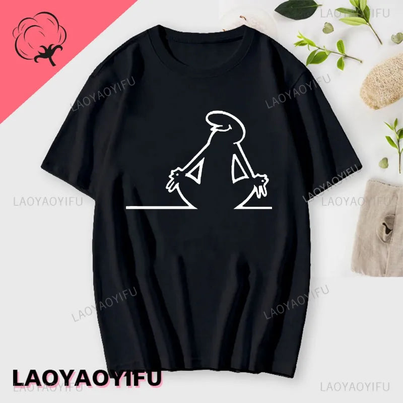 La Linea The Line Osvaldo Cavandoli TV Men Women Style Streetwear Tee Fashion Cotton T Shirt Round Neck Casual Summer Camiseta