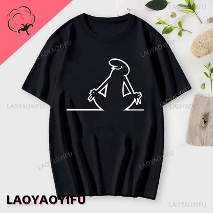 La Linea The Line Osvaldo Cavandoli TV Men Women Style Streetwear Tee Fashion Cotton T Shirt Round Neck Casual Summer Camiseta
