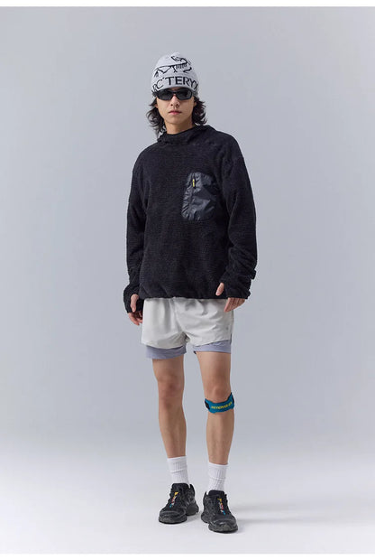 All Season 190g Ultra-light Breathable Thermal Hoodie, Urban Outdoor Techwear Mid-layer with Thumbholes & Zip Pocket
