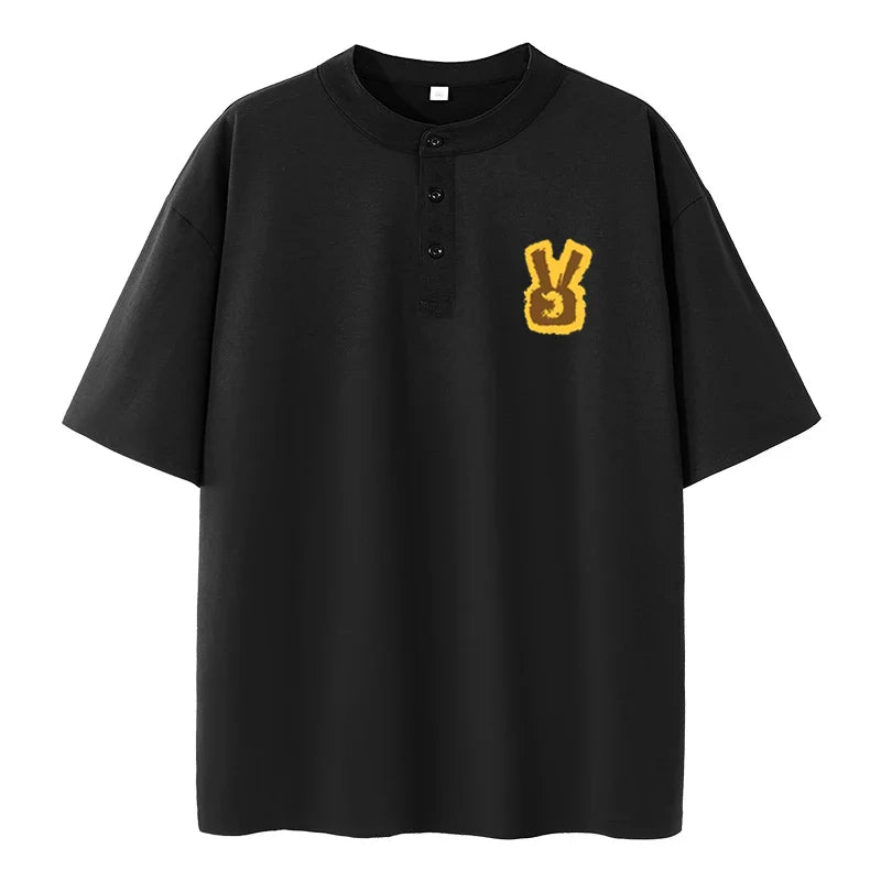 Henley Shirt Men Plus Size T-shirt 6XL 7XL 110-175kg Henley Neck Short Sleeve Polo Shirt Loose Oversized Big Size Men Clothing