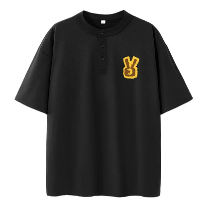 Henley Shirt Men Plus Size T-shirt 6XL 7XL 110-175kg Henley Neck Short Sleeve Polo Shirt Loose Oversized Big Size Men Clothing