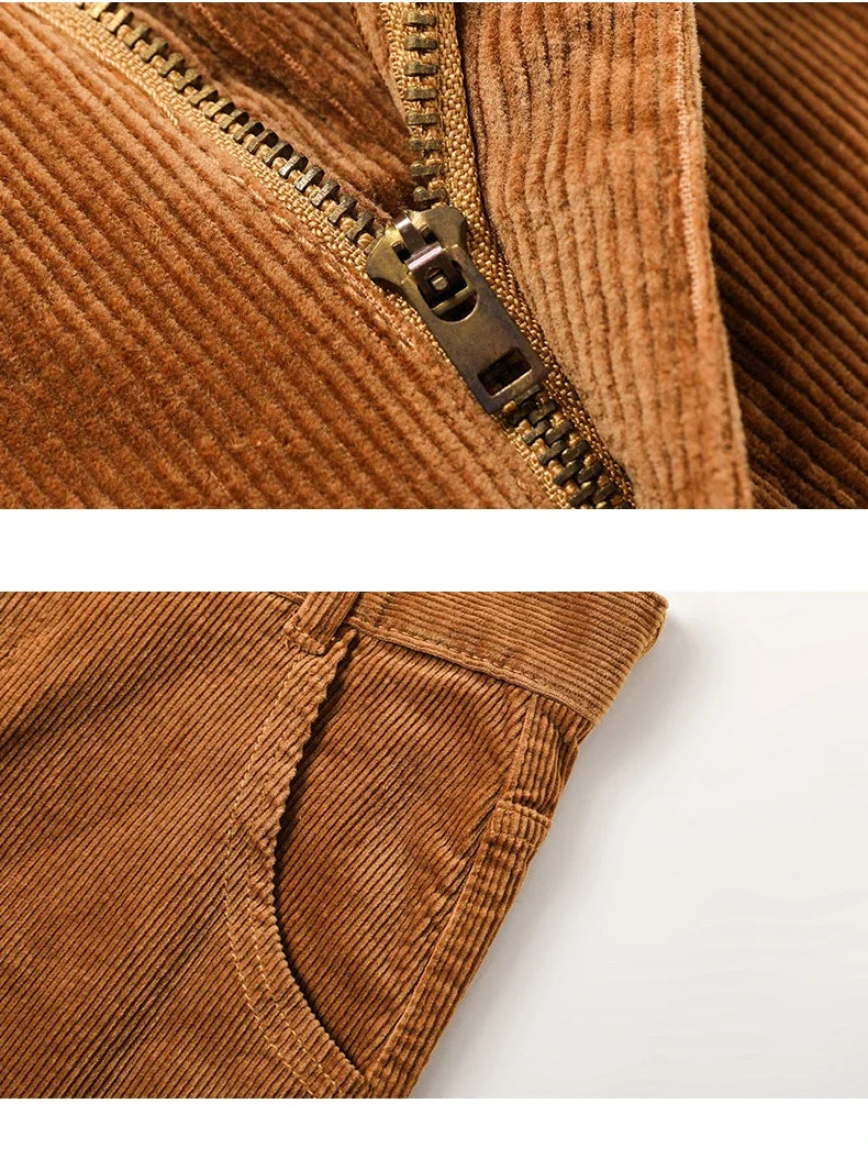 Winter Men's Fleece Corduroy Pants Warm Classic Casual Business Plush Thickened Business Trousers Male Brand Clothing