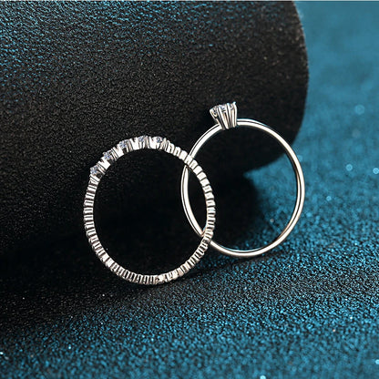 3mm Moissanite Ring Set Silver 925 Brilliant Cut 0.1 Carat Diamond Test Past D Color Moissanites Rings Original Jewelry