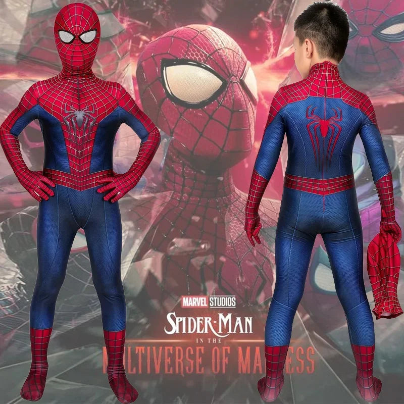 TASM 2 Spiderman Cosplay Boys Amazing Spider Bodysuit Costume Boy Superhero Zentai Outfits Disfraces De Halloween Costume