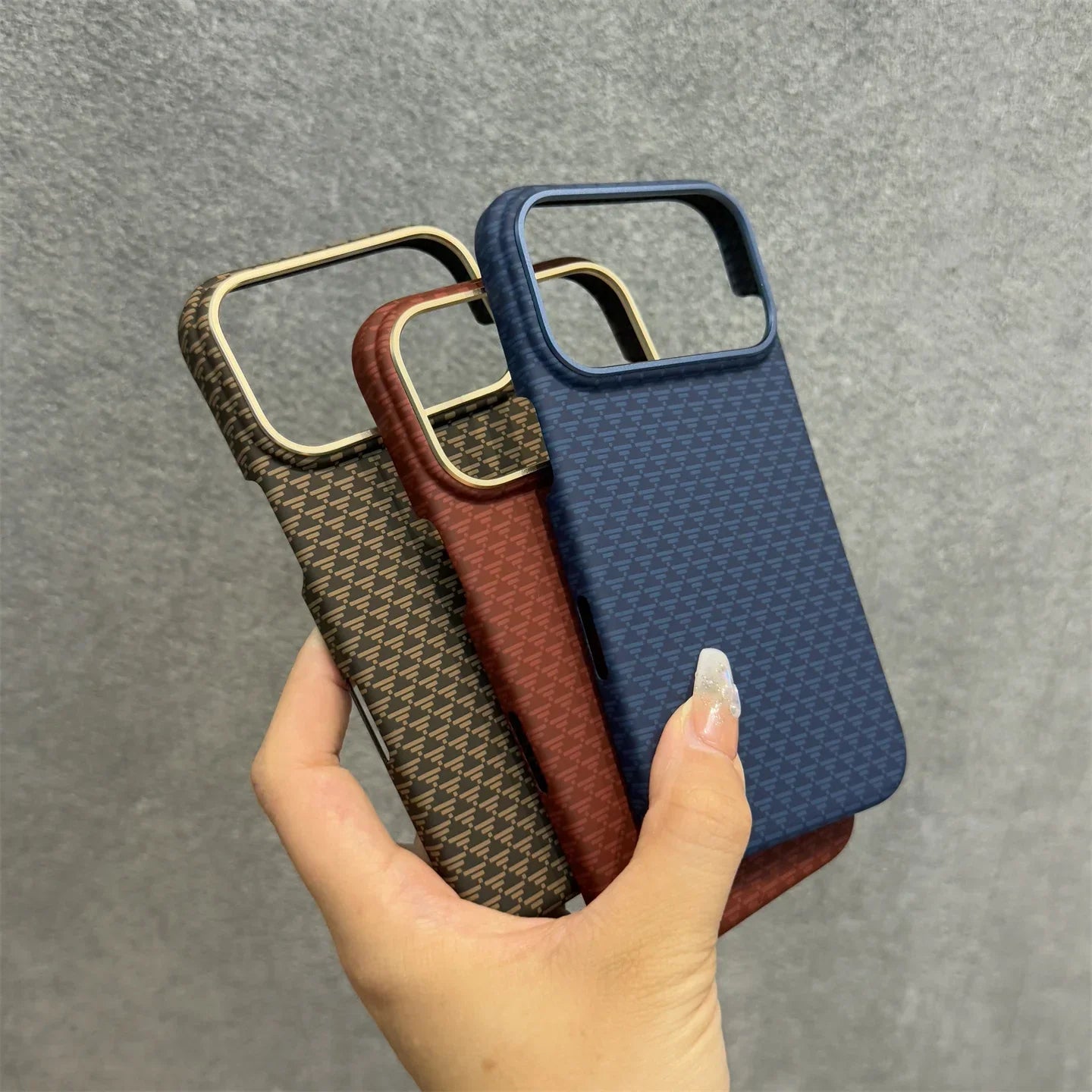 Business Kevlar Matte Hard Carbon Pattern for Mag-safe Original Case for IPhone 17 Pro Max Charge Protection Cover