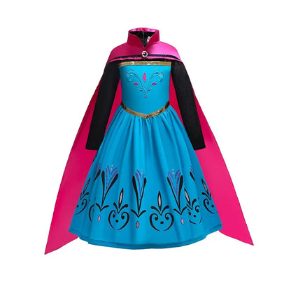 Vestido da Anna e Elsa para Meninas, Fantasia Cosplay Infantil de Halloween, Vestidos de Princesa para Crianças, Festa de Aniversário Elegante, Roupas de Carnaval 3-10 Anos