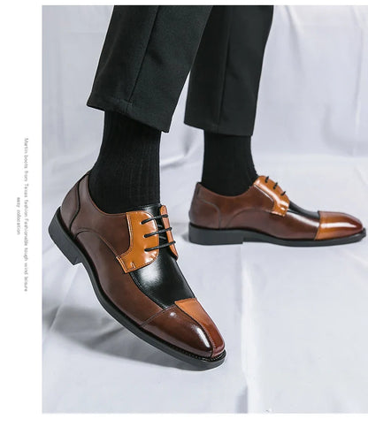 Trend Social Leather Shoes Men Classic Casual Business Leather Shoes Retro Men's Dress Shoes High Quality Office Wedding Leather
