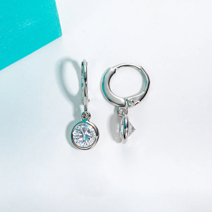 Moissanite Hoop Women's Earrings Huggies  925 Sterling Silver 2cttw Lab Created Diamond Drop Earrings Jewelry Wholesale