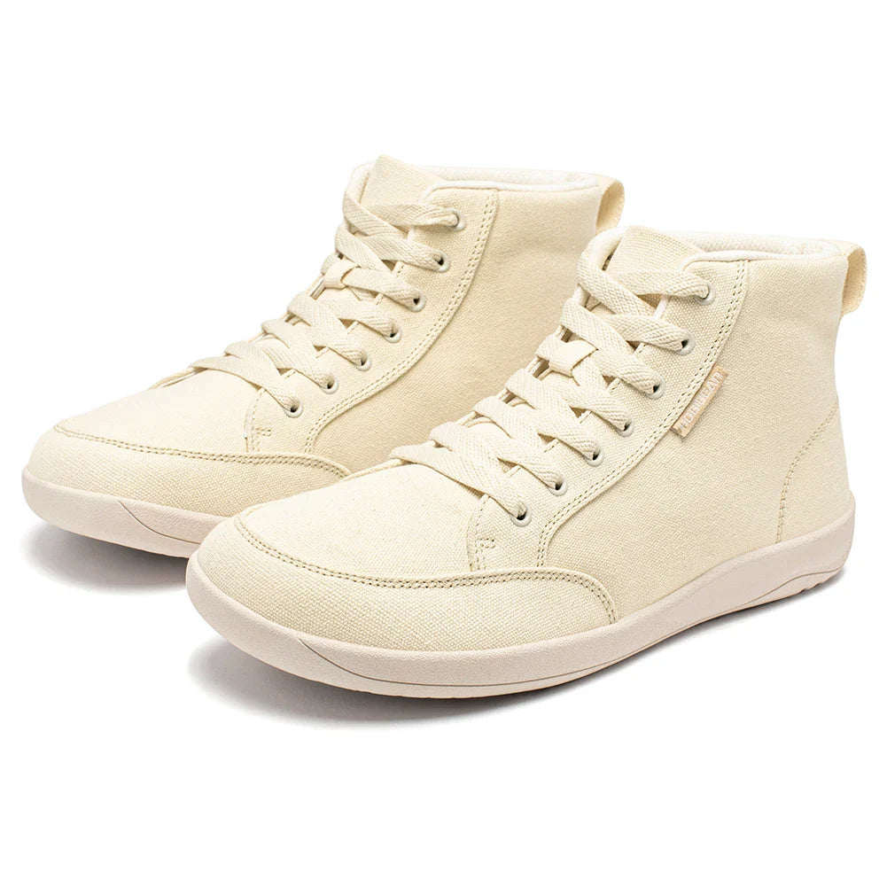 Mid-Top Barefoot Shoes Unisex Wide Toe Box Canvas Sneakes Zero Drop Lace Up Outdoor Walking Shoes