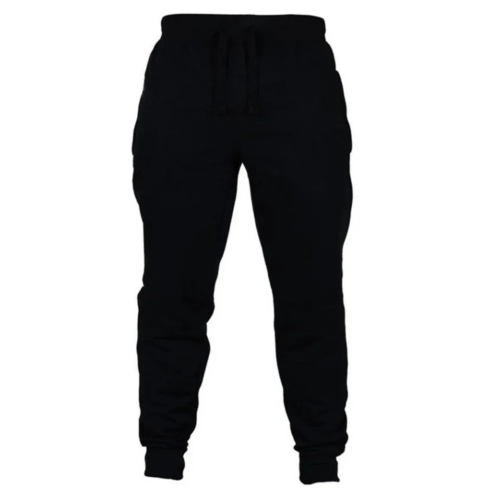 Autumn and winter Men Warm Casual Pants Fitness Sportswear Tracksuit Bottoms    Trousers Black Gyms Jogger Pants