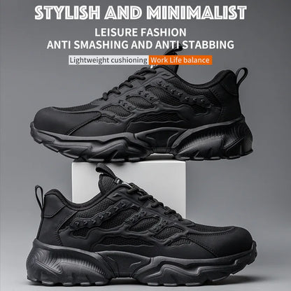 Safety Shoes Men, Lightweight Breathable Anti-Puncture Anti-Smash Non Slip Industrial Work Boots