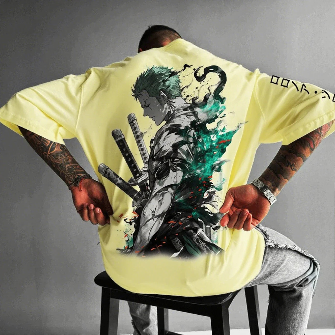 One Piece Zoro Anime Men's Short Sleeve T-shirt New Summer Cotton Streetwear Casual Top Graphic Tee Oversized Y2k Clothes Unisex