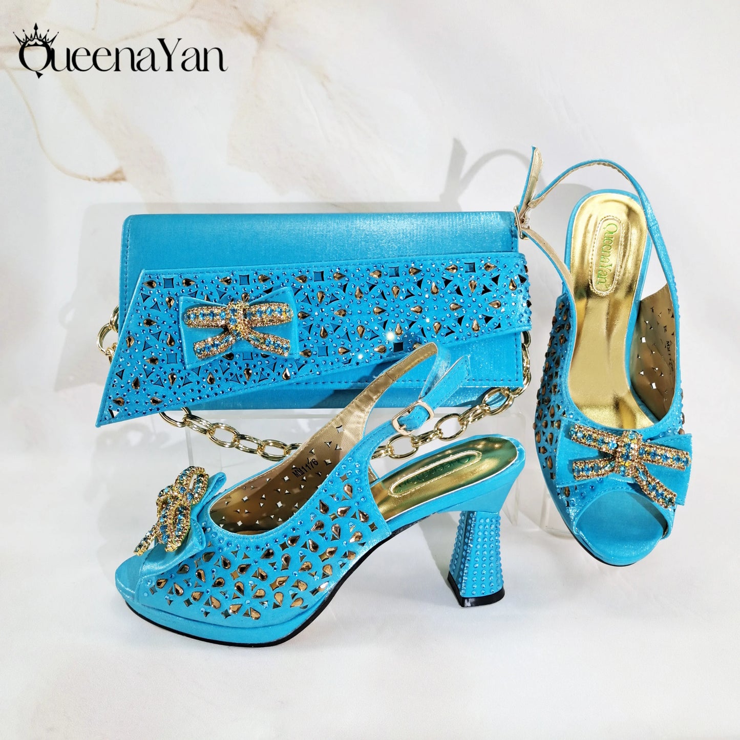 New Italian Design Open Toe Women High Heels for 2025 Elegant Party Wine Color Diamond Pumps Shoes and Bags Matching Set