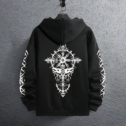 Black Sweatshirts Autumn Winter Male Daily Casual Sporty Jogging Hoodie Men's Outwear Fashion Pullover