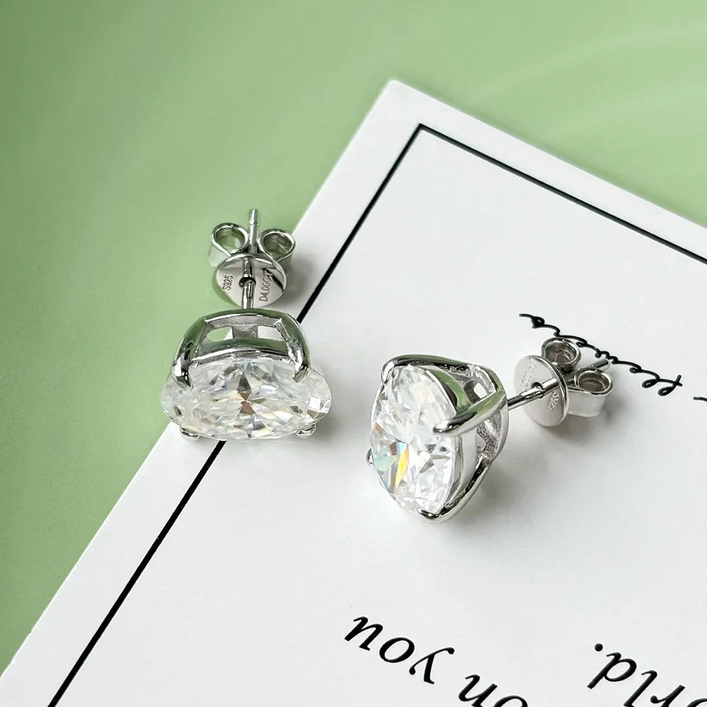 1ct-4ct Real Moissanite Earrings S925 Sterling Silver Earrings For Women Wedding Engagement Party Jewelry