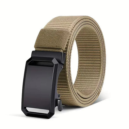 Newest Automatic Buckle Belt Canvas Tactical Waist Belt Durable Casual Outdoor Hunting Golf Adventure Training Pant Belt for Man