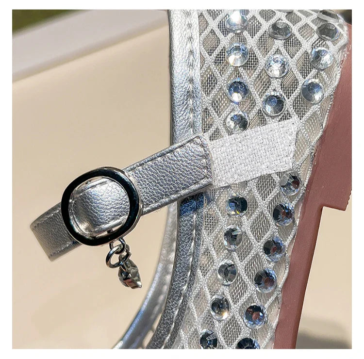 Children's Summer Sandals New Soft Bottom Kids Sandals for Girls Fashion Sequin Causal Beach Shoes Non-slip Breathable Mesh