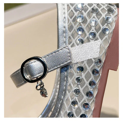 Children's Summer Sandals New Soft Bottom Kids Sandals for Girls Fashion Sequin Causal Beach Shoes Non-slip Breathable Mesh