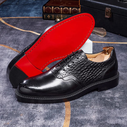 Men's casual shoes Brock Oxford shoes retro red sole genuine leather men's formal 2026 spring/summer new collection