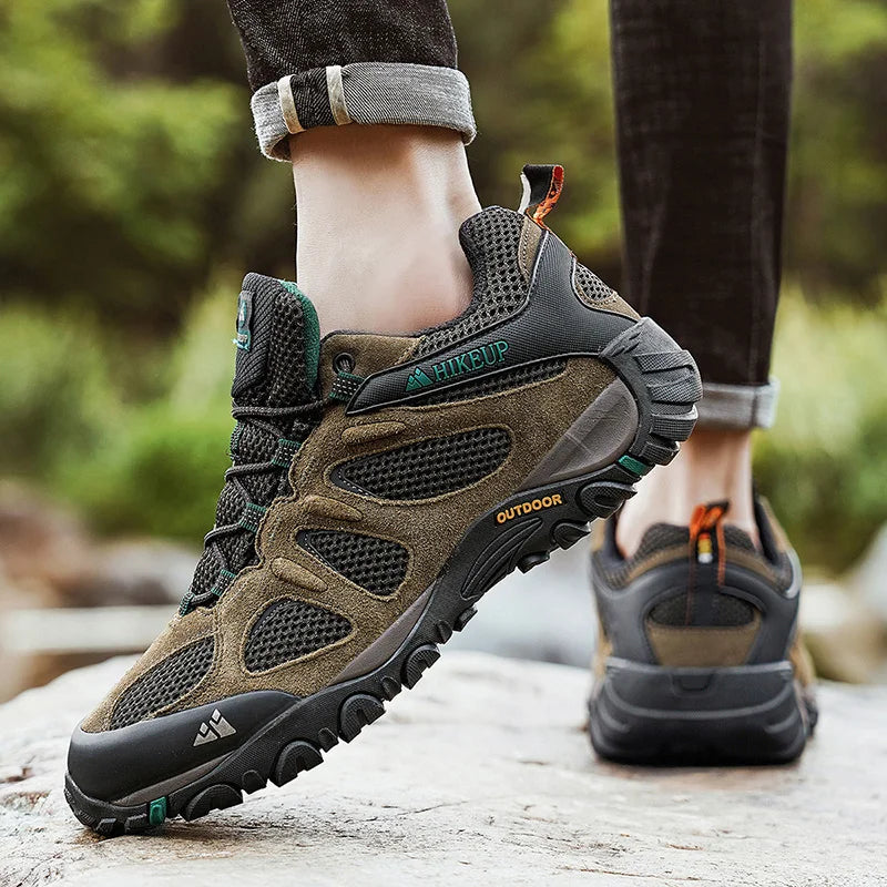 New Non-slip Wear Resistant Men‘s Outdoor Hiking Shoes Breathable Splashproof Climbing Men Sneaker Hunting Mountain Shoes