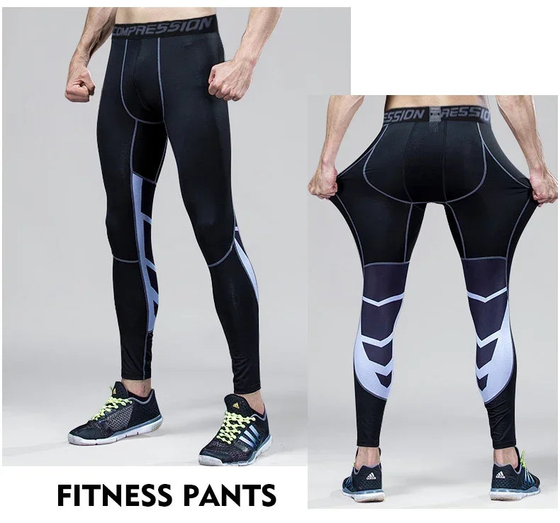 Men's Compression Pants for Running Cycling Basketball Soccer Elasticity Sweatpants Fitness Tights Legging Trousers Rash Guard