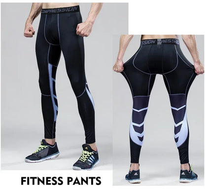 Men's Compression Pants for Running Cycling Basketball Soccer Elasticity Sweatpants Fitness Tights Legging Trousers Rash Guard