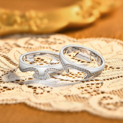 May New Two-Tone Wave Rings for Women Men S925 Silver Interlocking Moissanite Ring Trendy Statement Party Jewelry Gifts
