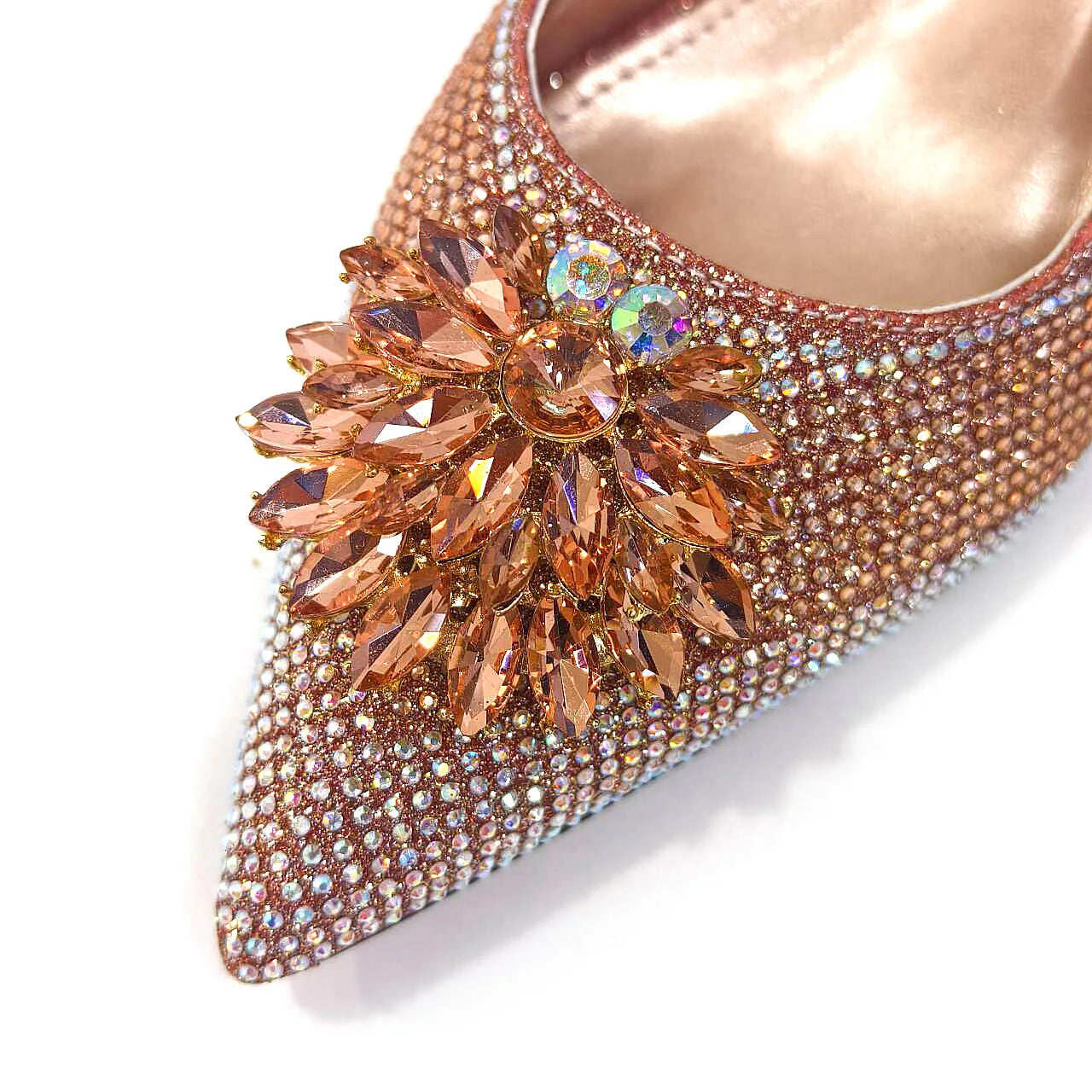 Italian Design Rhinestone Luxury Wine Colour Pointed Toe Shoe & Bag Set Women's High Heels for Parties