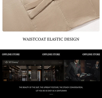 New 2 buttons on suit modern design mens office wear blazer coustime homme luxe Bead edge craftsmanship