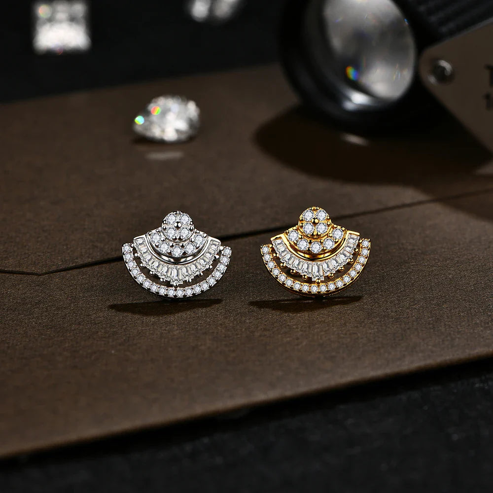 Luxury D VVS1 Color Moissanite Sector Earrings For Women Top Quality 100% 925 Sterling Silver Engagement Wedding Gift