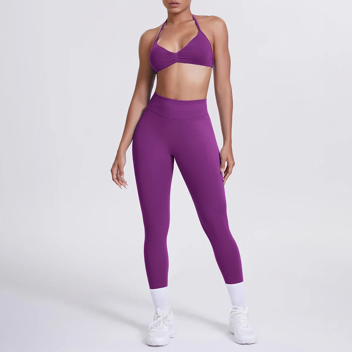 Women 2pcs Patchwork Sport Yoga Suit Training Sleeveless Sport Gym Tops Tummy Control Slimming Booty Leggings Yoga Suit Sports