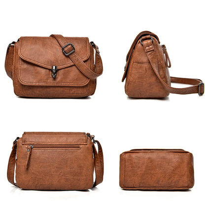 Vintage Soft Leather Femmels' Shoulder Bags Luxury Handbags Women's Packet New Designer Small Crossbody Bag 2024 Sac a Femme