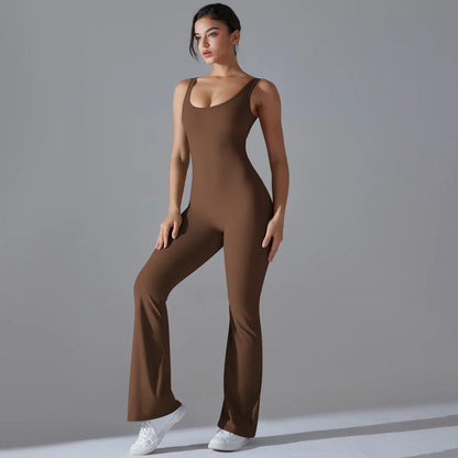 Sexy Back V Jumpsuit Gym Set Women Training Yoga Suit Sportswear Women Sports Jumpsuit Fitness Rompers Stretch Workout Bodysuits