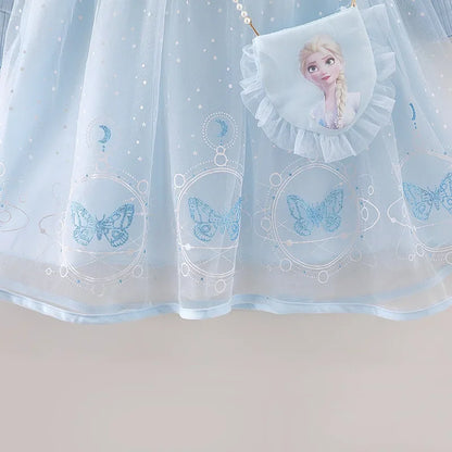 Elsa Princess Dress Baby Girls Dress Kids Dress Party Long-sleeved For Children Frozen Formal Evening Dress 3-8Y