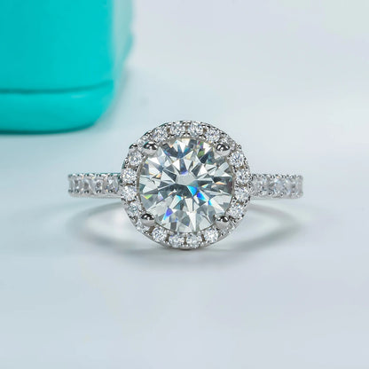 2 Carat D Color Moissanite Halo Engagement Ring For Women 925 Sterling Silver Wedding  Rings Fine Jewelry Wholesale