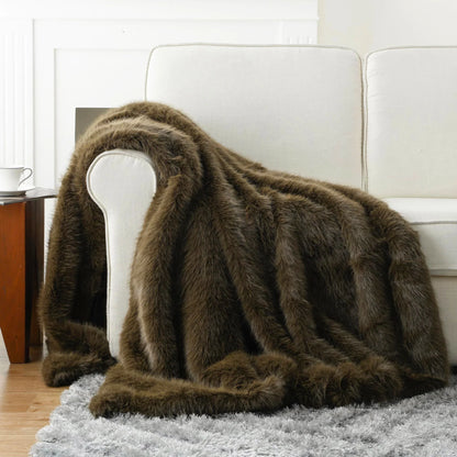 Fluffy Soft Blankets Luxury Fur blanket for Bed Sofa Mink Faux Fur Throw and Blankets Large Warm Blanket for Home Decor