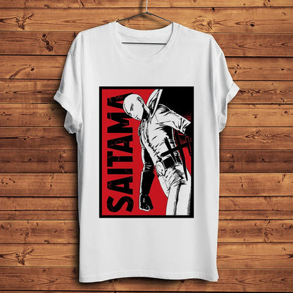 one punch Hero,Saitama,OK MAN,Funny Anime Tshirt ,Men White Casual Short Sleeve T-Shirt,Unisex Streetwear,manga Tee