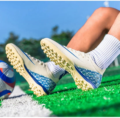 Soccer Cleats for Men Women AG/TF Breathable Cushioned Insole Anti-Slip Outdoor Sports Artificial Grass Football Boots