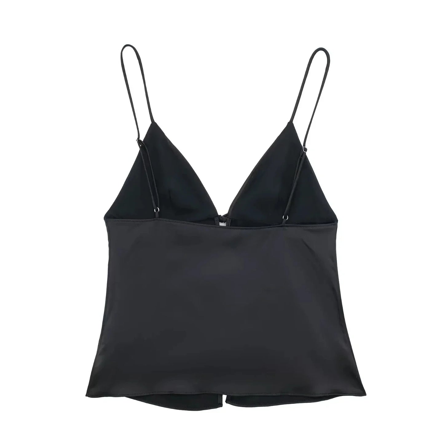 Women Front Bow Tie Top Elegant V Neck Solid Camis Sleeveless Backless Sexy Lady Straps Tanks Y2k Female Slim Crop Tops