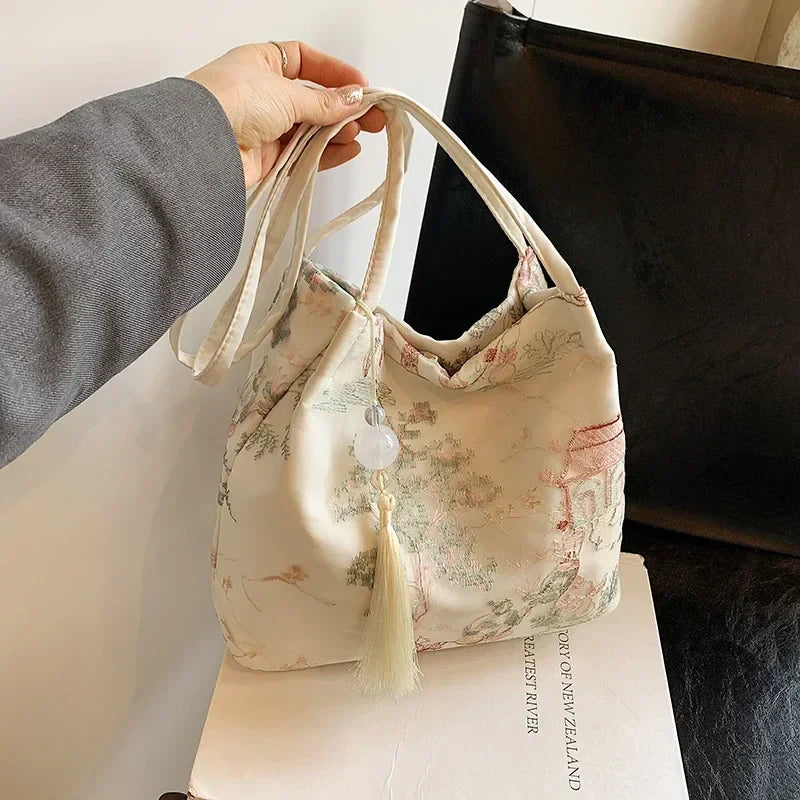 Hot Selling Chinese Style Embroidered Fashionable Women's Shoulder Bag 2026 Summer New Trend Large Capacity Handbag
