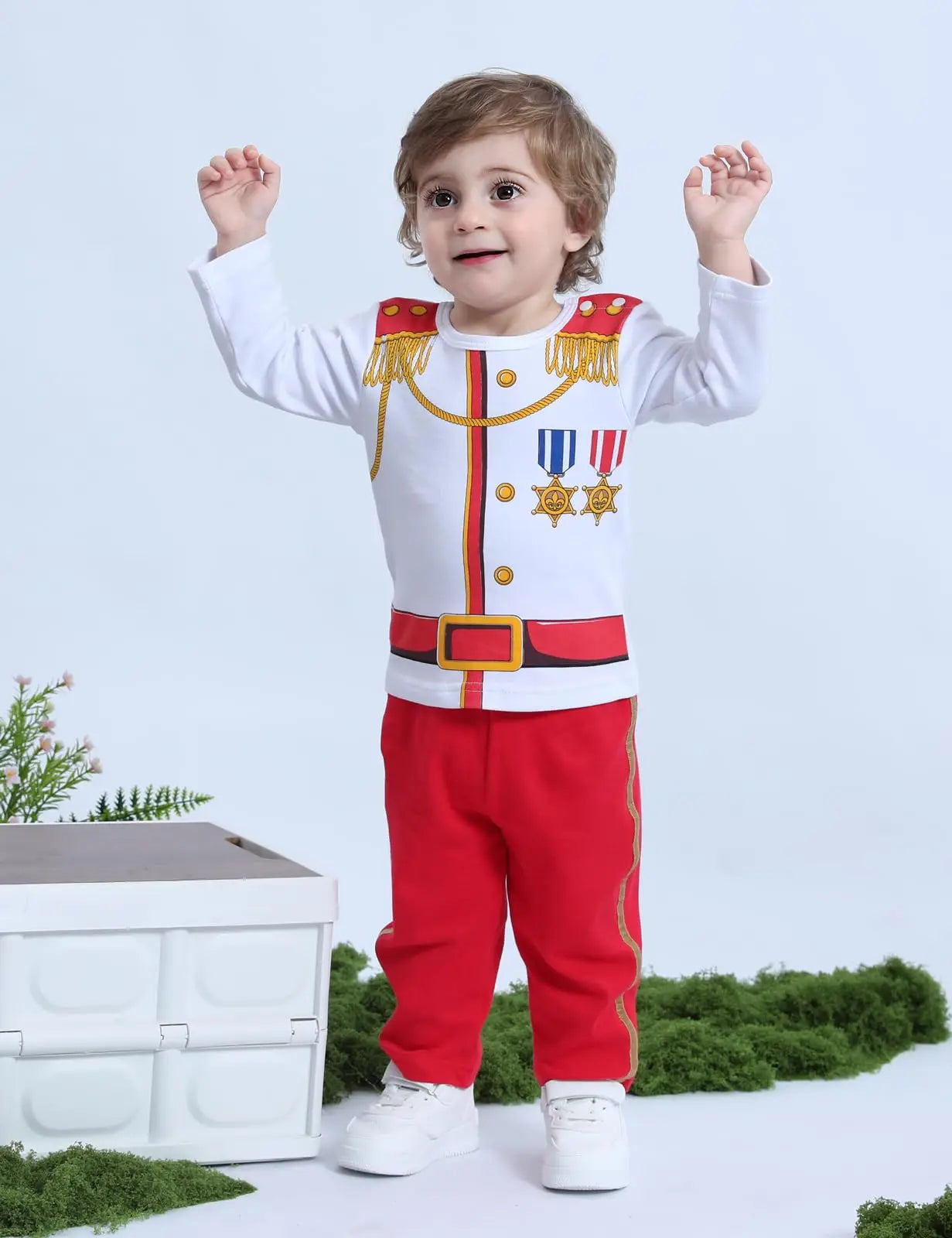 Boys Pilot Costumes Baby Firefighter Clothing Infant Police Cosplay Party Outfits Set Long Pants with Hat Halloween Costume