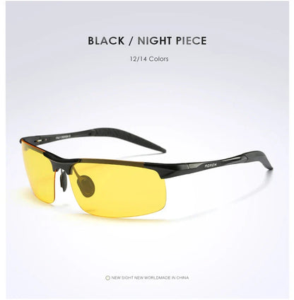 Sunglasses Men Aluminum Magnesium Frame Sport Sun Glasses Driver Retro Goggles