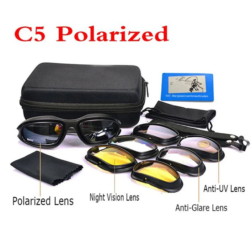 Glasses Shooting Airsoft Hunting Safety Glasses Hiking Sunglasses 4 Lens