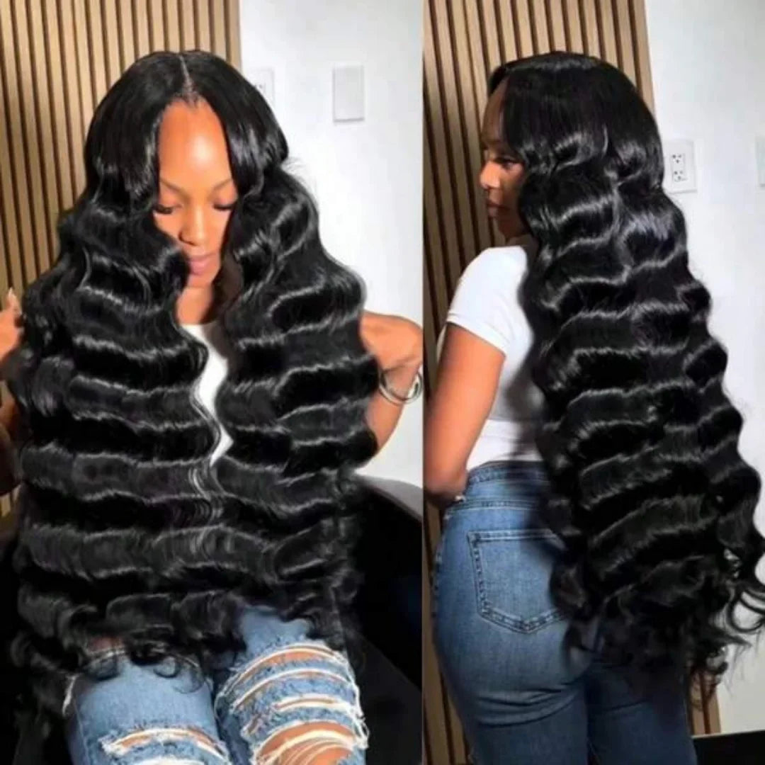 Loose Deep Wear And Go Glueless 5x5 13x6 HD Transparent Lace Front Wigs Pre Plucked Brazilian Human Hair Wigs 42 Inch Women Wigs